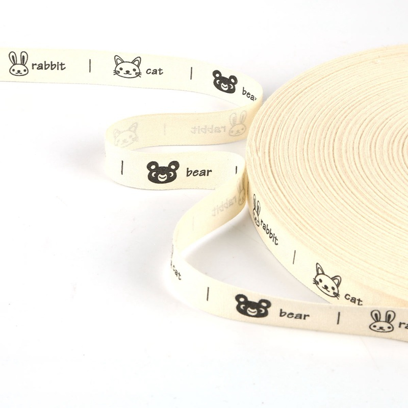 เทปผ้า Cotton พิมพ์ลายสัตว์น้อยน่ารัก label cotton หน้ากว้าง 1.5 cm. ราคา/หลา