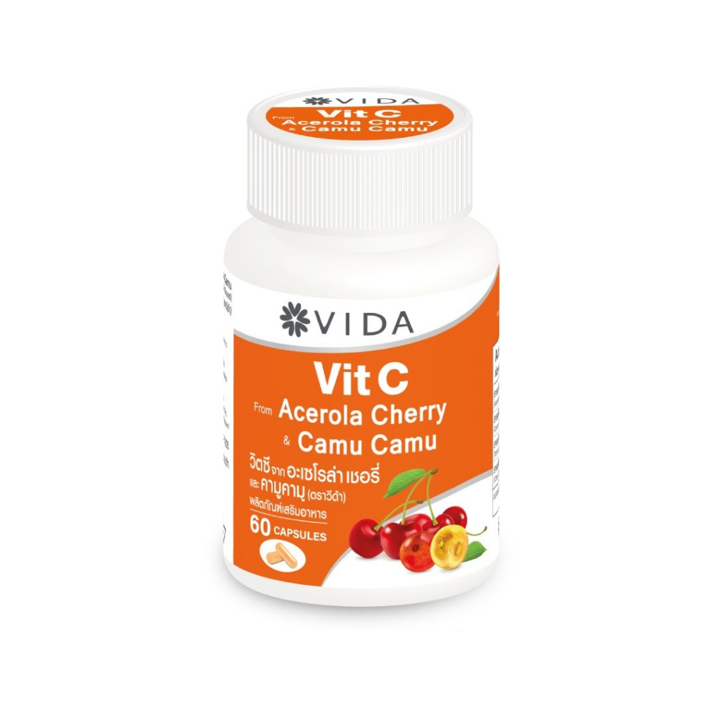 วีด้าวิตซี (วิตามินซีสูง) Vida Vit C Acerola Cherry & Camu Camu มี 60 แคปซูล