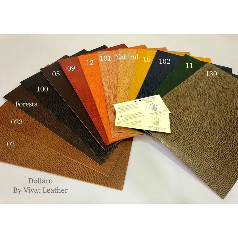 หนังวัวฟอกฝาด Dollaro A4 / A3  ชุดสีที่ 2/2 (Dollaro A4 / A3  Veg Tanned Leather)