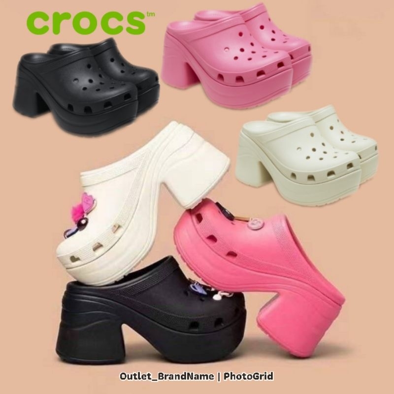 รองเท้าแตะส้นสูง Crocs Siren Clog Platforms &amp; Wedges Women [ ของแท้💯 พร้อมส่งฟรี ]