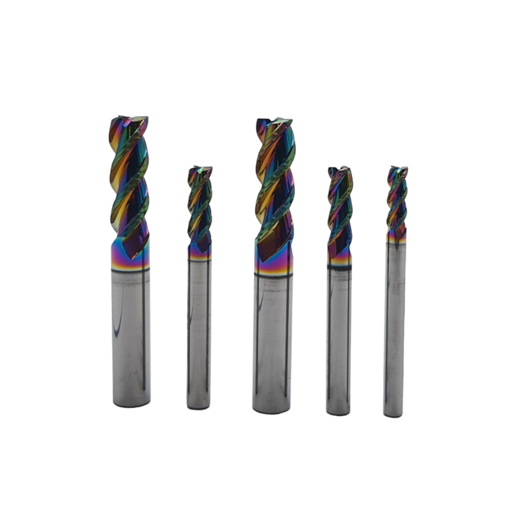 ENDMILL CARBIDE 3F (ALUMINUM) ความแข็ง 55HRC สีรุ้ง (Rainbow) สำหรับงานอลูมิเนียมโดยเฉพาะ งานไม้ พลา
