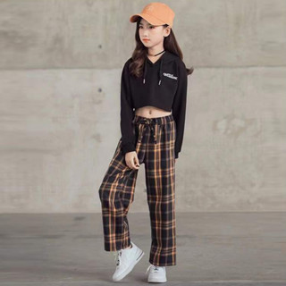 กางเกงขายาวเด็ก ลายสก็อตพร้อมส่ง