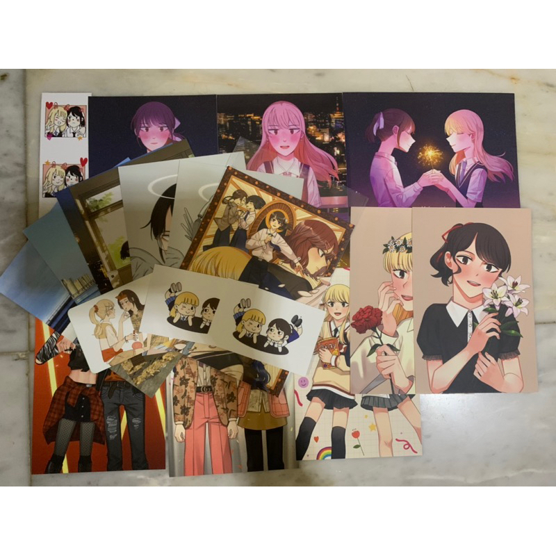 [พร้อมส่ง] Pastel Love (ครบเซ็ต) โปสการ์ด/ที่คั่นหนังสือ/นามบัตรสะสม มังงะ/การ์ตูนจากเว็บตูนแนวยูริ 
