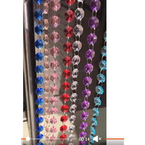 ม่านลูกปัดอะคริลิกขนาดยาว1เมตร/เส้นพร้อมส่งทันทีในไทย(มีจี้เพชร/ไม่มีจี้)