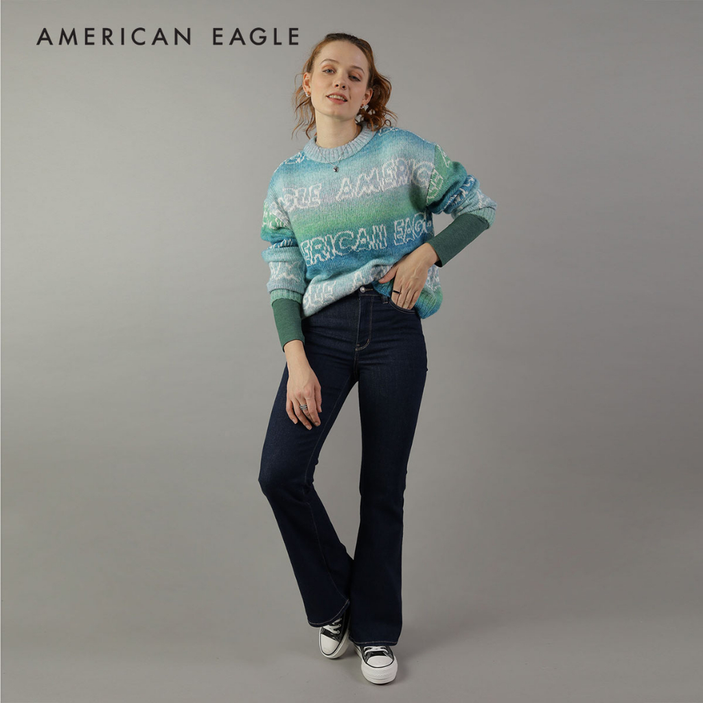 American Eagle Logo Crewneck Sweater เสื้อ สเวตเตอร์ ผู้หญิง คอกลม (NWSH 034-1077-400)