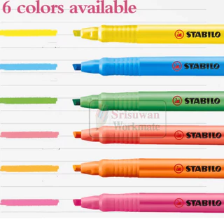 Stabilo Flash ปากกาไฮไลท์ ดีไซน์แบบปากกา ปากกาเน้นข้อความ นีออน สตาร์บิโล