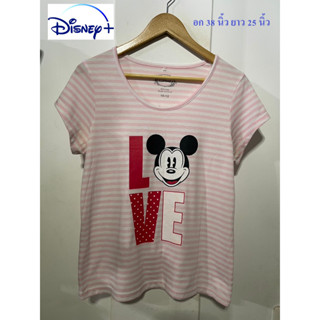 เสื้อยืดลายทาง DISNEY อก 38 นิ้ว ยาว 25 นิ้ว สภาพดี ไม่มีตำหนิ