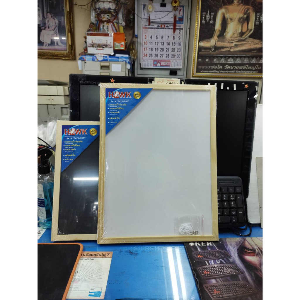 PPKK  Black & White Board กระดานขาว กระดานดำ ไม้ก๊อก DIY ติดรูป บอร์ดติดประกาศ แบล็คบอร์ด ไวท์บอร์ด 