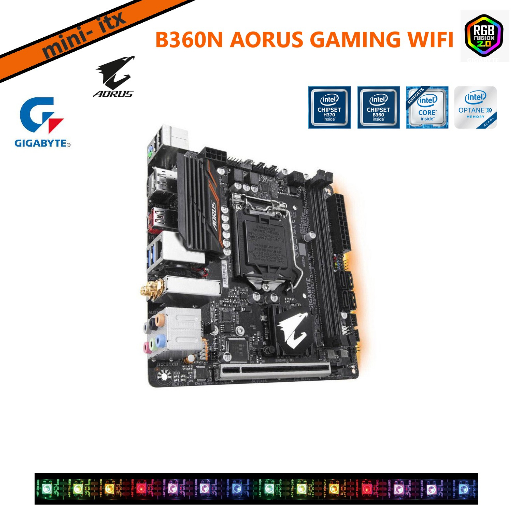 GIGABYTE B360N AORUS GAMING WIFI ITX เมนบอร์ด Intel 8-9