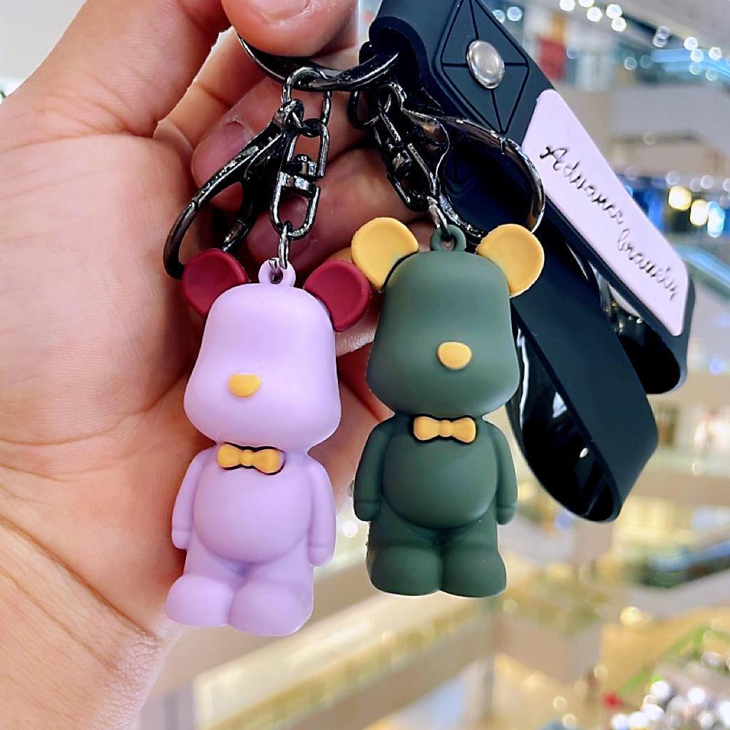 หมีหมีพวงกุญแจการ์ตูนตุ๊กตารถจี้กระเป๋าเครื่องประดับพวงกุญแจ - รูปที่ 2