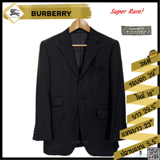 สูท Burberry สีดำลายทาง ไซส์ 36R (ผ้าวูลแท้ Super 100s)