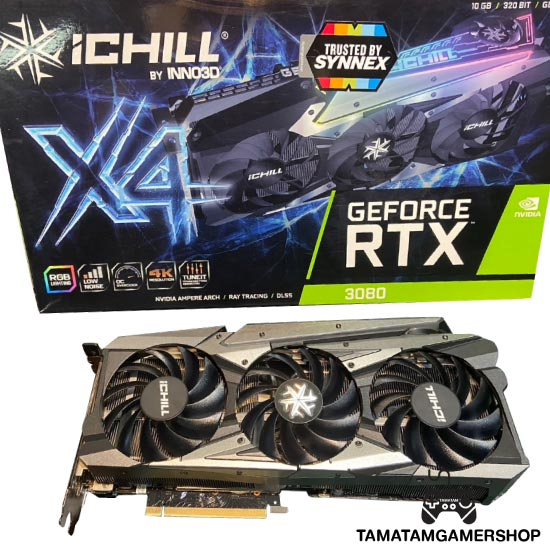 RTX3080 มือสอง การ์ดจอ RTX 3080 INNO3D ICHILL X4 10GB พัดลม4ตัว เย็นฉ่ำ การ์ดจอสภาพดี มีประกัน JIB/synnex ถึง 01/2025