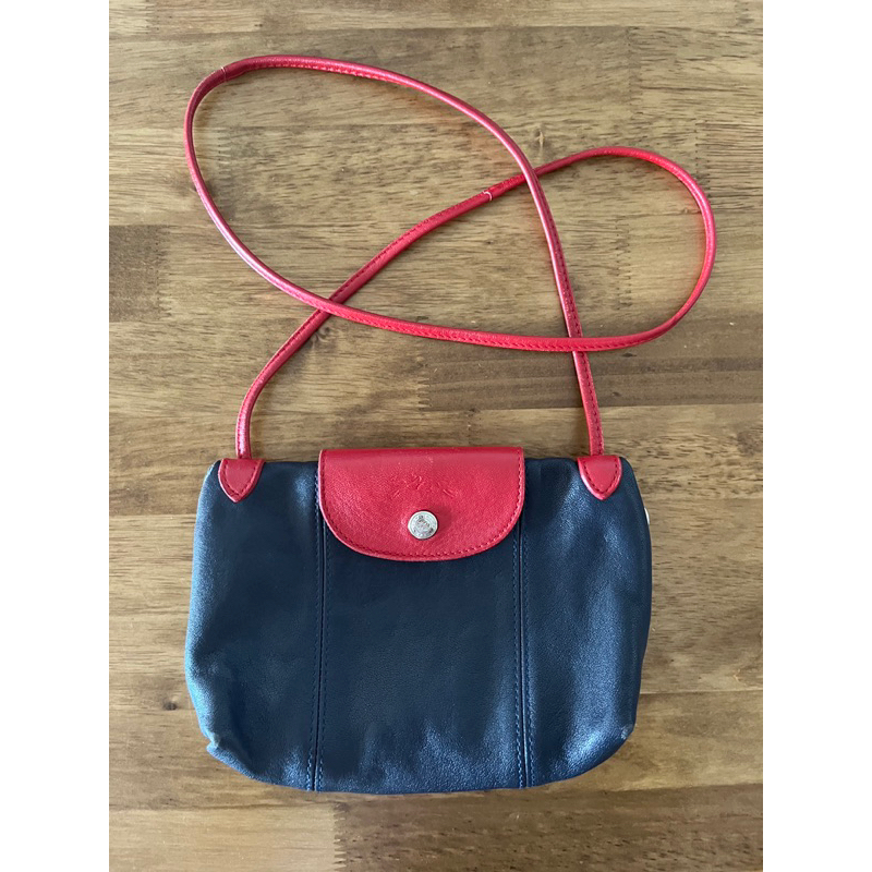 Used Longchamp Le Pliage Cuir crossbody หนังแท้