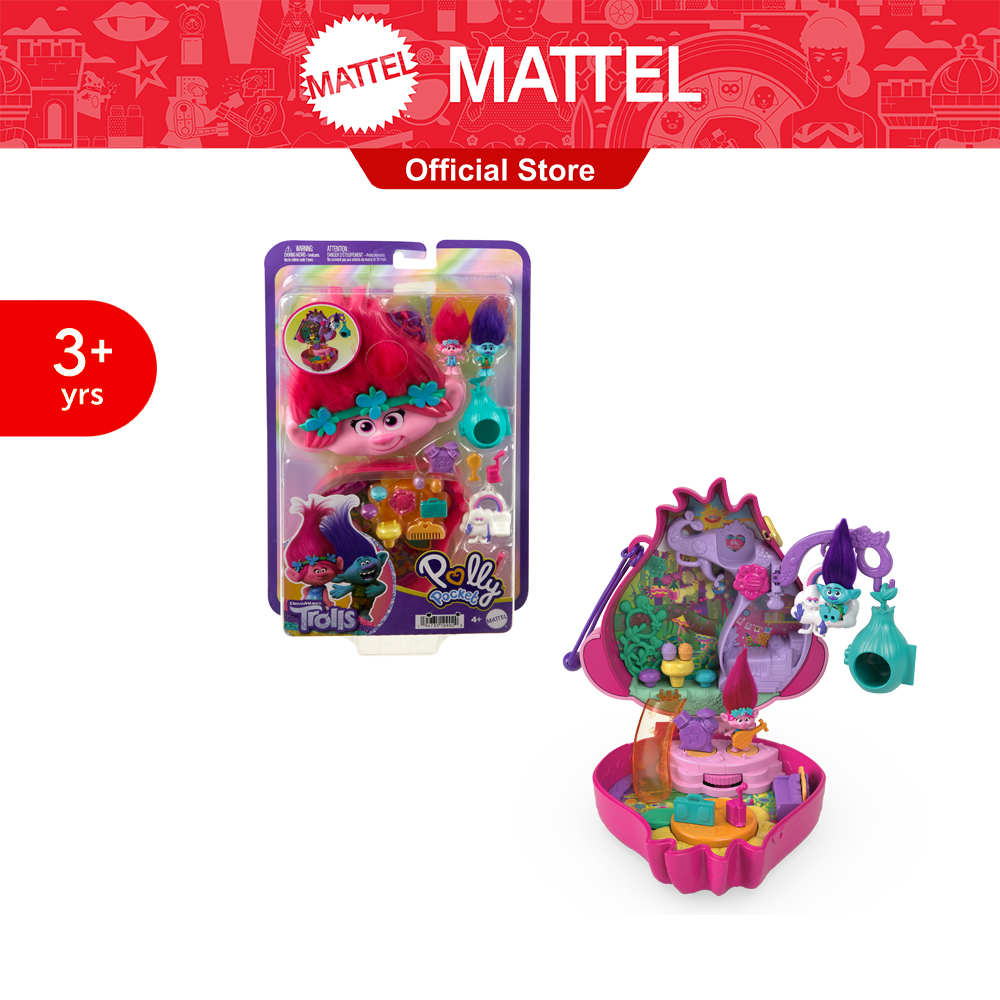 [กล่องพลาสติกครอบแผงหลุด] Polly Pocket Trolls Compact - Poppy พอลลี่ พ็อกเก็ต โทรล คอมแพ็ค รุ่นป๊อปปี้ HKV39