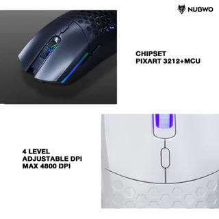 NUBWO เมาส์เกมมิ่งไวเลส เสียงเงียบ มีรู เมาส์บลูทูธได้ มีไฟ RGB ปรับ DPI ได้ รุ่น NM-103W