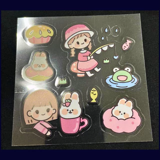 สติกเกอร์ตกแต่ง DIY (1 แผ่น) Sticker PVC ลายการ์ตูน