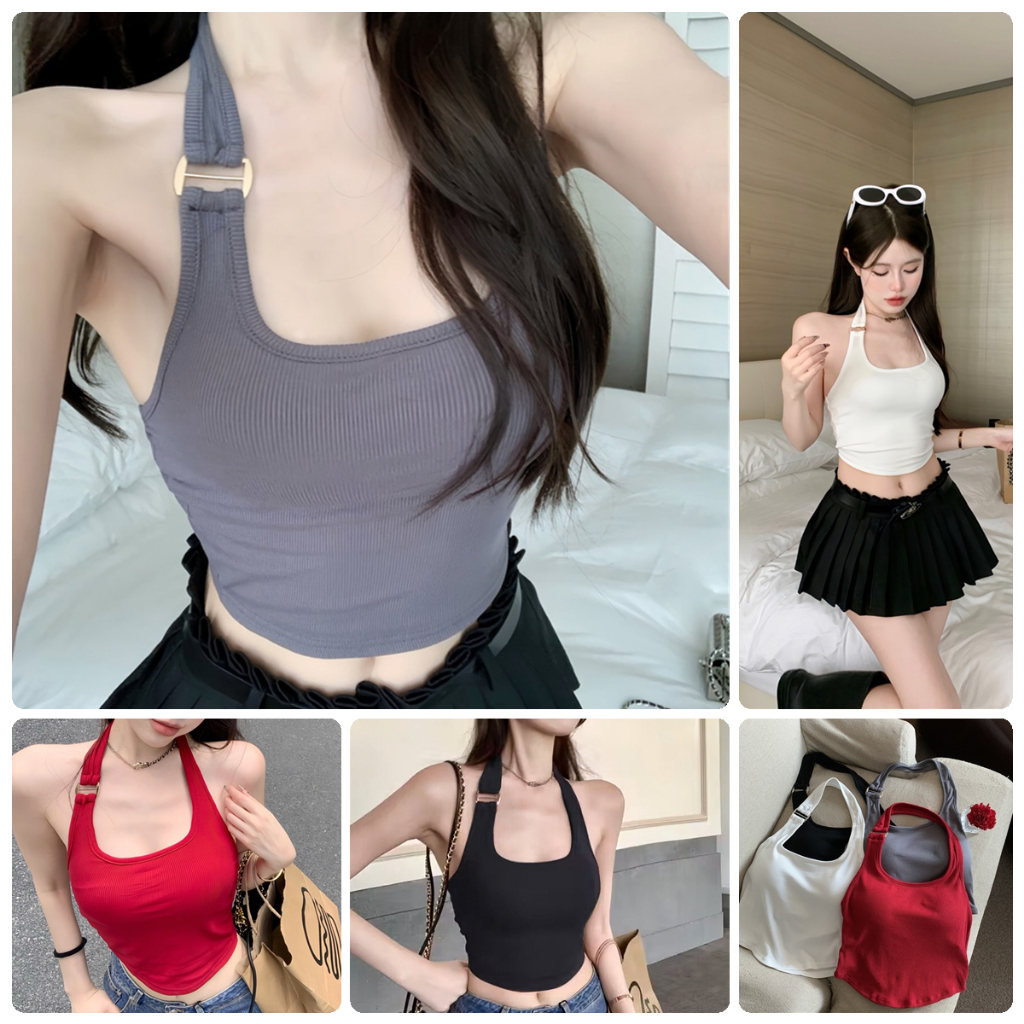 2636 เสื้อสายเดี่ยวมีฟองน้ำในตัว ไม่ต้องใส่เสื้อใน เซ็กซี่ ผ้านิ่ม Camisole