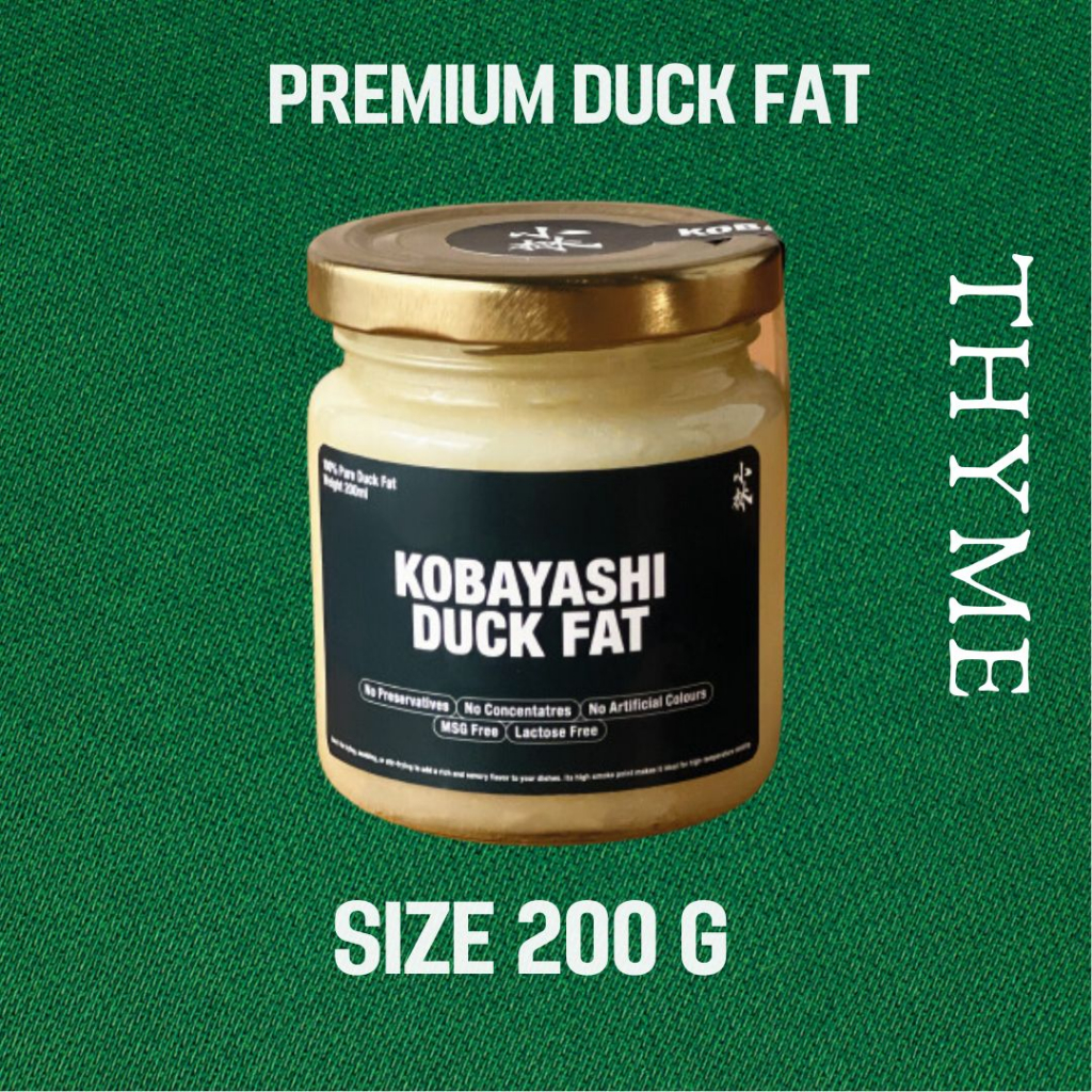 Duck Fat 100% Thyme Flavor 200ml. / น้ำมันเป็ด ไขมันเป็ด แท้ 100% รสไทม์ สำหรับทำอาหาร(ใช้แทนเนยได้) และเชฟผู้เชี่ยวชาญ