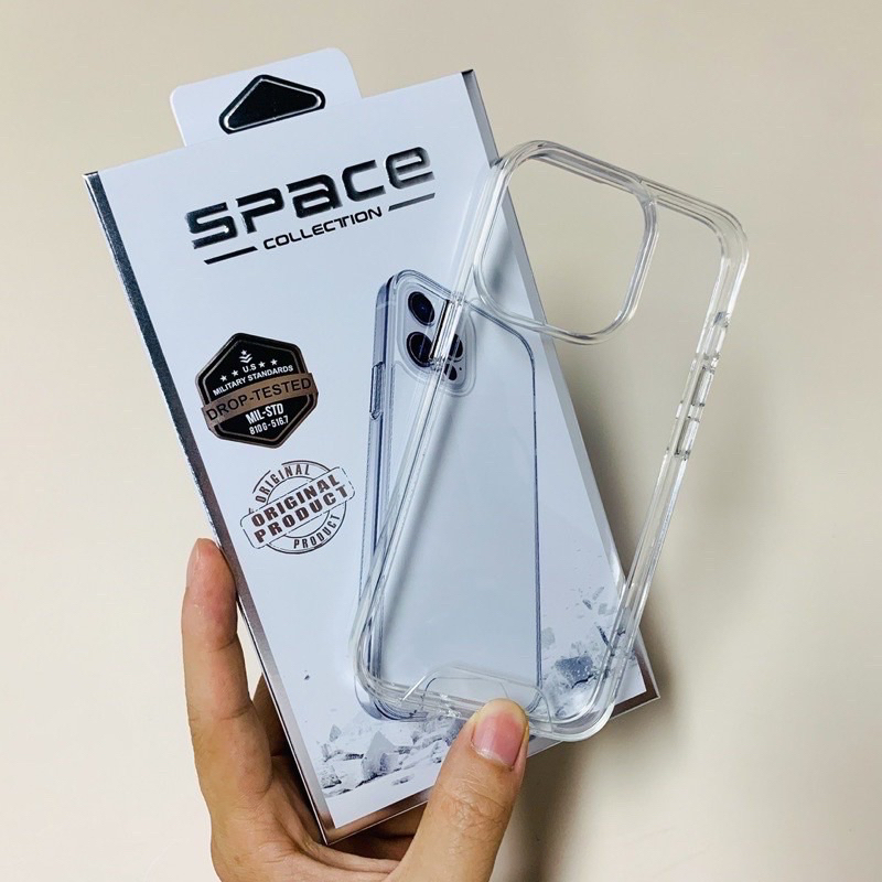 （SPACE）เคสใสกันกระแทกSPACE สำหรับiPhone15promax 15pro 15plus i15 12,11,11Pro,11Promax Plus,8Plus ,ix/xs,xr,xs max