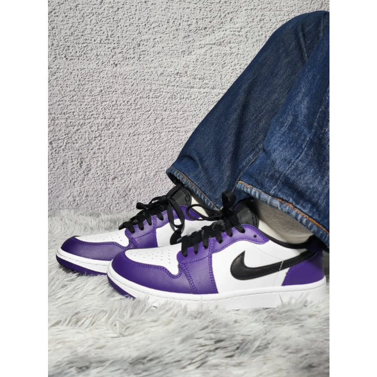Nike Air Jordan 1 Low Golf Court Purple สีม่วงขาว รองเท้าผ้าใบ ของแท้ 100 %