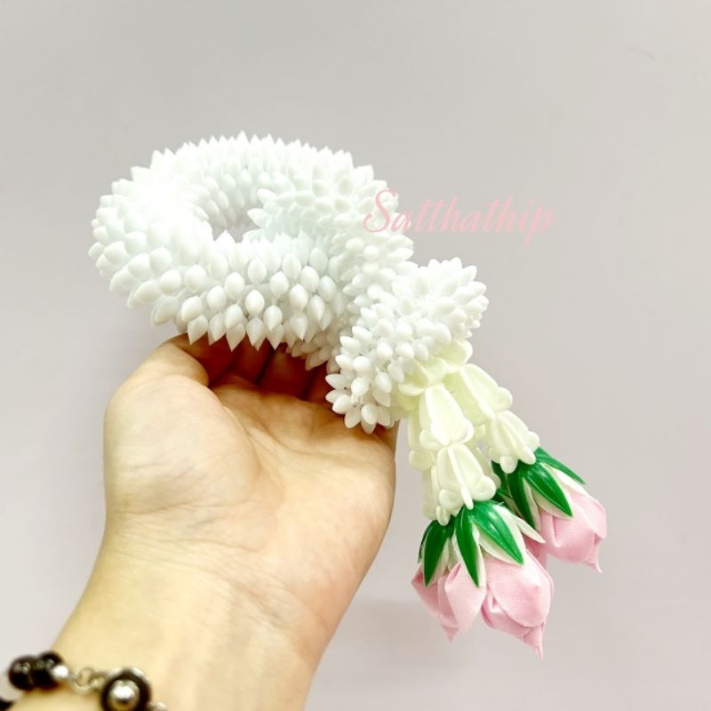 ฟรีค่าจัดส่ง | ชมพู แดง ขาว เหลือง ม่วง ฟ้า | พวงมาลัย พวงมาลัยประดิษฐ์ พวงมาลัยดอกพุดประดิษฐ์ พวงมาลัยพลาสติก