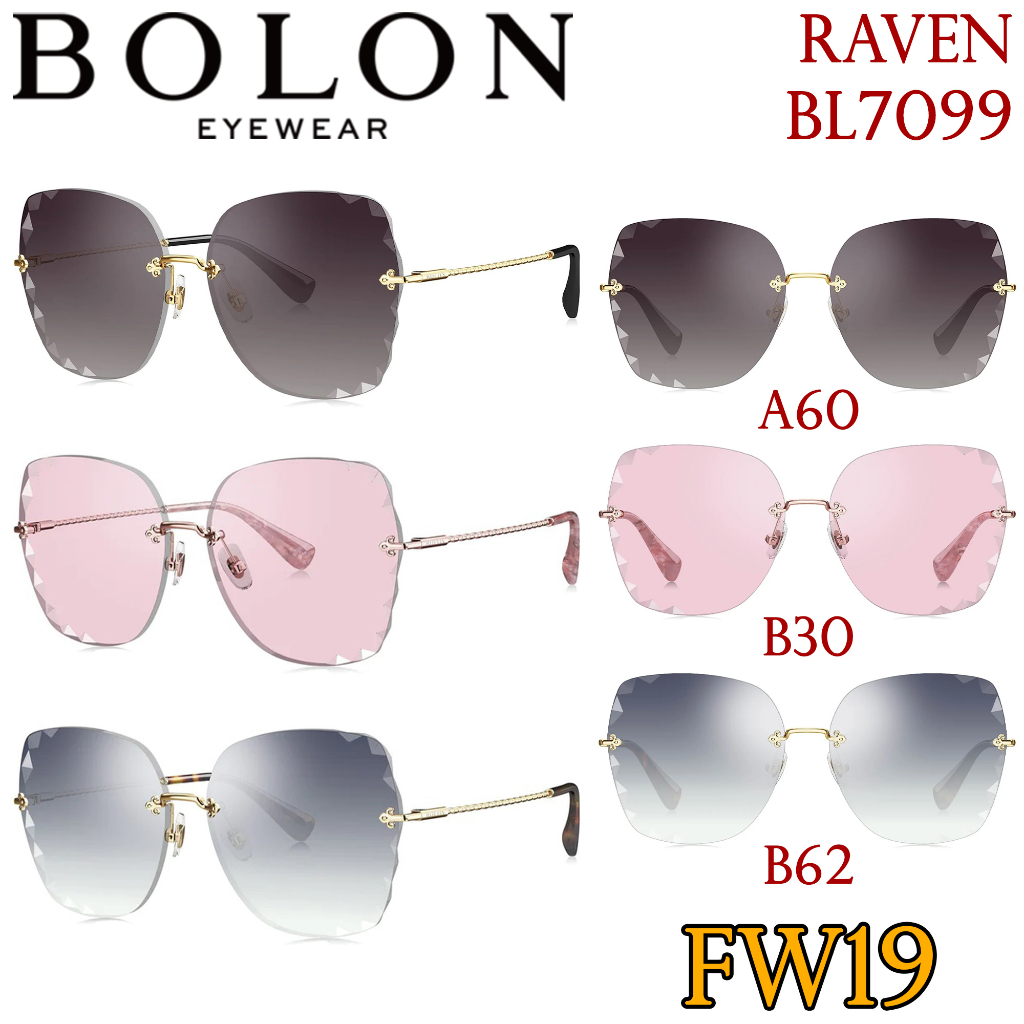 FW19 BOLON แว่นกันแดด รุ่น Raven BL7099 A60 B30 B62 เลนส์ Nylon [Metal] แว่นของญาญ่า แว่นของเจเจ โบลอน กันแดด แว่นตา
