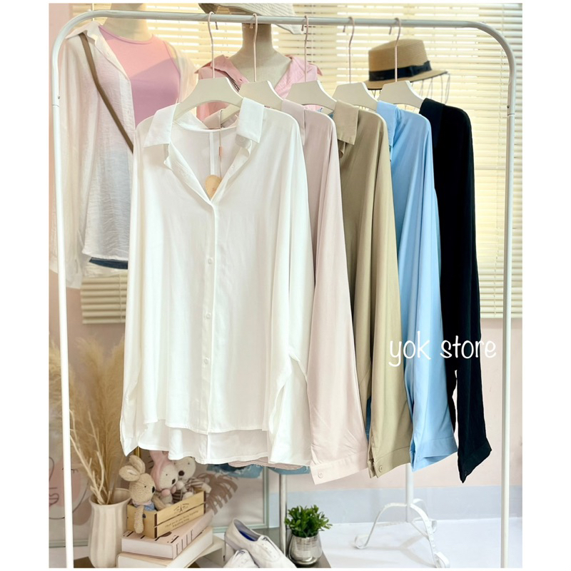เสื้อเชิ้ตแขนยาว ใส่เดี่ยวใส่คลุม สไตล์สุดเก๋น่ารัก