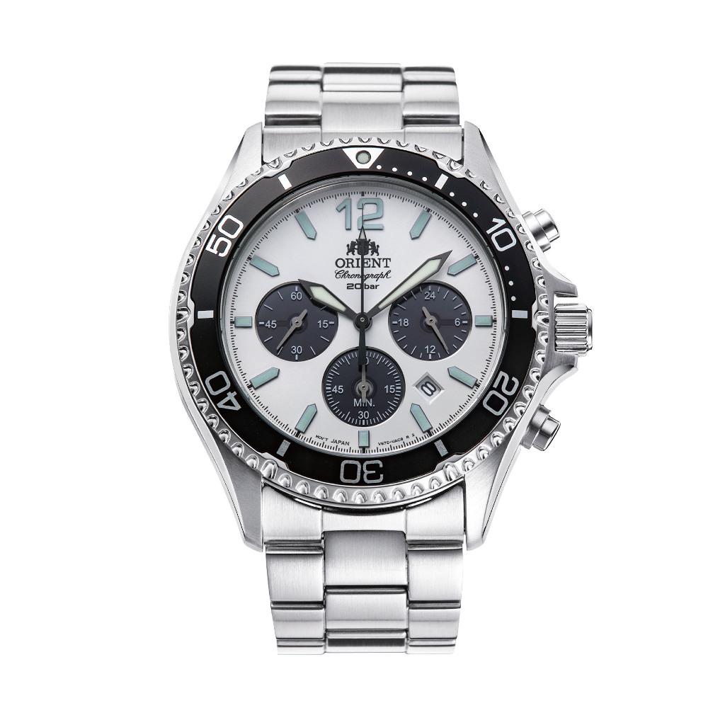 Orient Sports Chronograph Solor-Powered Watch, Metal Strap (RA-TX0203S)