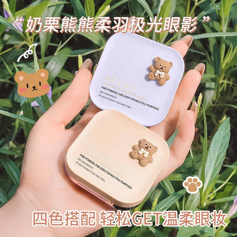 สินค้าพร้อมส่งจากไทย พาเลทอายแชโดว์ 4 สี Mack ANDY เนื้อแมตต์ ประกายมุก ติดทนนาน NO.MK576