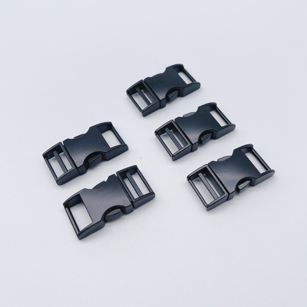 ตัวล็อค BUCKLE ตัวล็อคก้ามปู โลหะ สีดำด้าน ฐาน 15 มิล