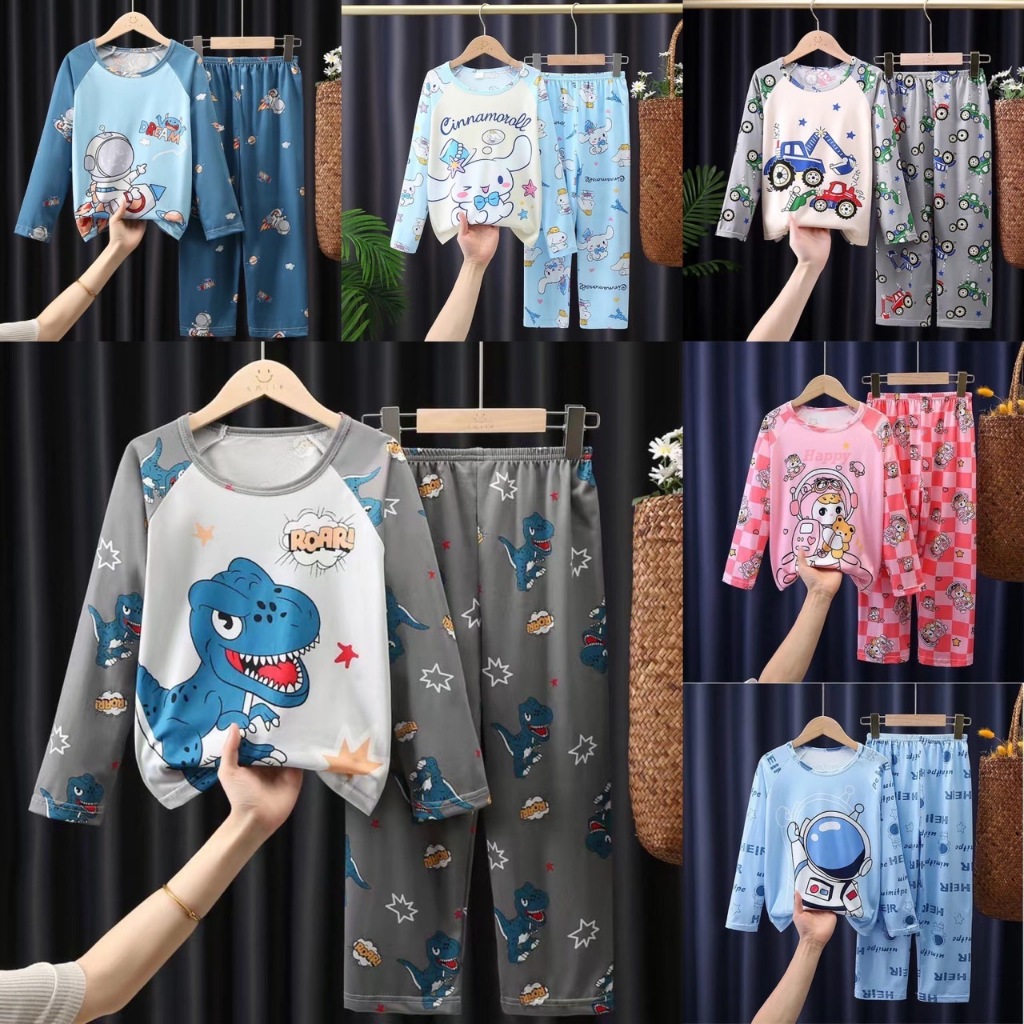 ลด10% โค้ด DDXDECW4 ชุดนอนเด็กแขนยาวขายาว ลายแบบใหม่ น่ารัก เนื้อผ้าใส่สบาย สินค้าพร้อมส่งจากไทย