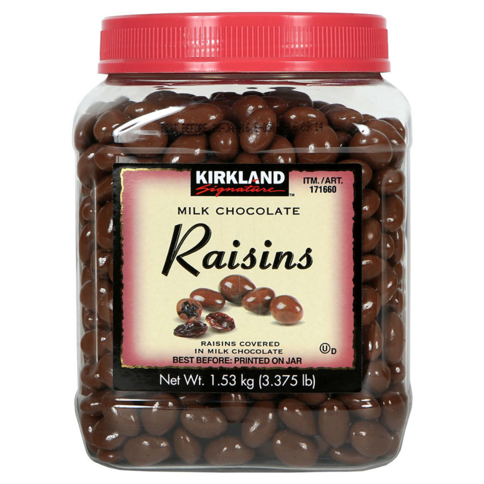 Kirkland Signature Raisins Milk Chocolate เคิร์กแลนด์ ซิกเนเจอร์ ช็อกโกแลตนม สอดไส้ลูกเกด 1.53kg.