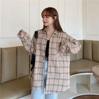 👉 เสื้อเชิ้ตผู้หญิงลายสก๊อต แขนยาว วินเทจ สไตล์เกาหลี ผ้าฝ้ายเนื้อนุ่ม ใส่สบาย แฟชั่นฮิต