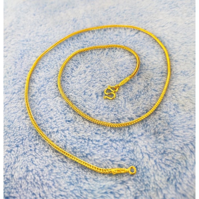 J02สร้อยคอสี่เสาตันแน่นหนัก1สลึง ใส่ทนใส่นาน มีตะขอสำรองแถมอีก1ตัวฟรี