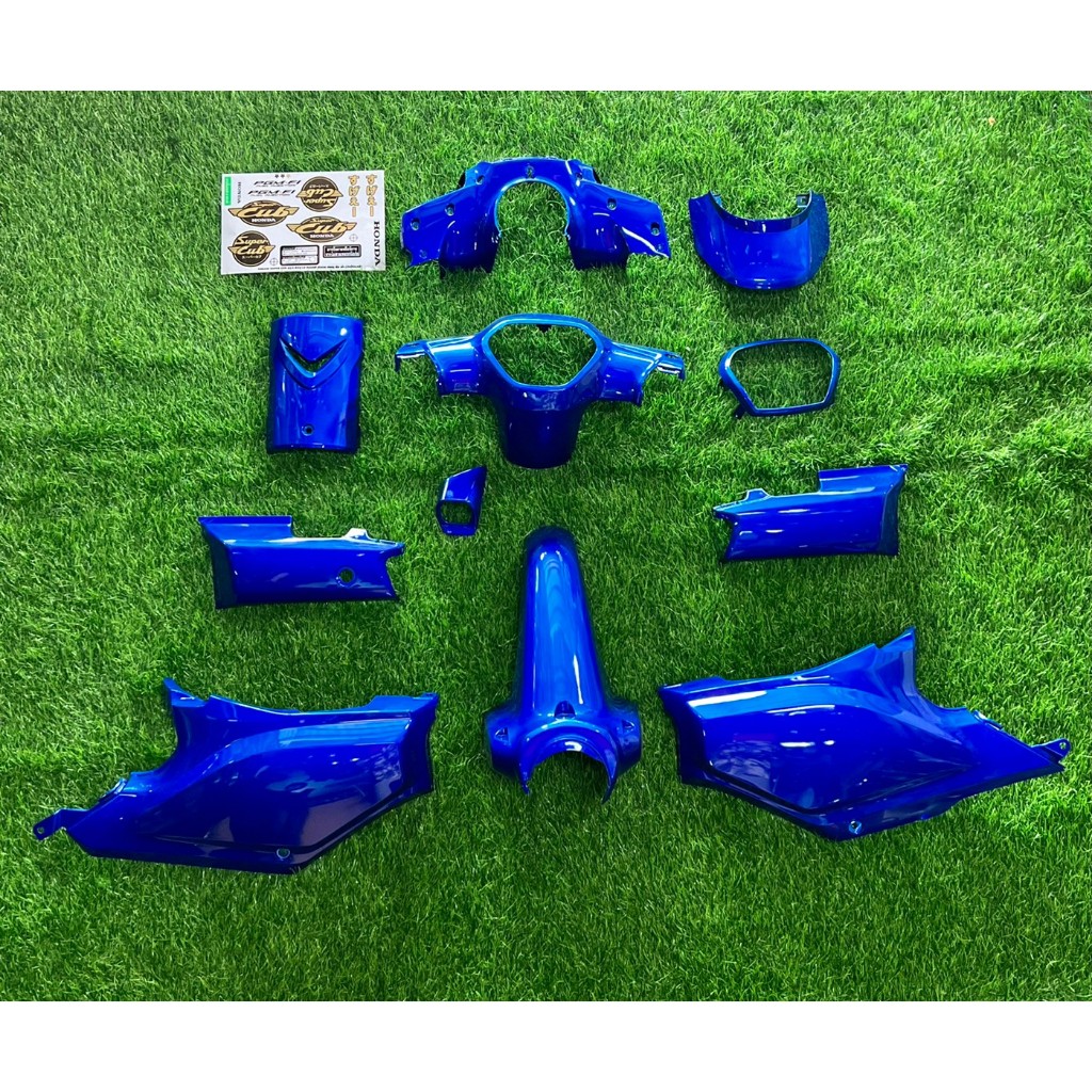 ช็ตชิ้นแยกสีน้ำเงิน ชุดสี Dream Super Cub ชุดสีดรีมชุดเล็กไม่รับบังลมหน้างาน abs รวม 11 ชิ้นสี งานถ่ายจากงานจริงของร้าน
