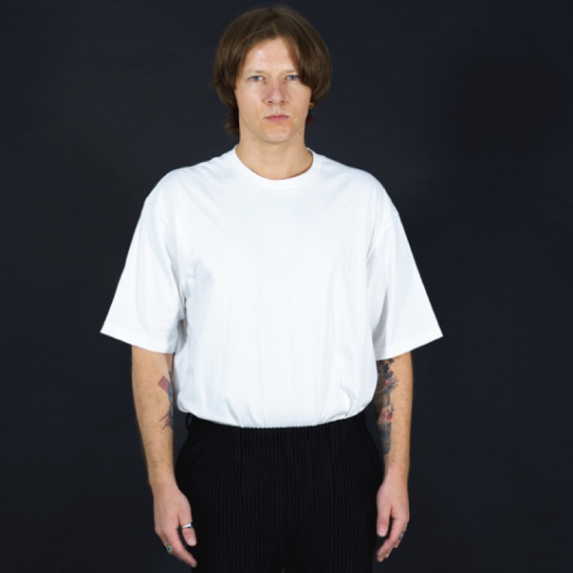 เสื้อเปล่า เสื้อยืดคอฟิต รุ่น C2 สีขาว ทรงOversize