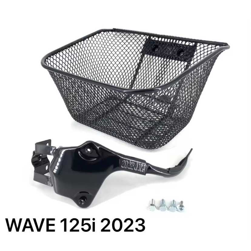 ตะกร้าหน้าแท้ Wave125i LED ปี2023 มีช่องใส่ของตรงบังลมใน THK3FAN61200TA พร้อมขาและน็อตแถม6ตัว H2C(1ช