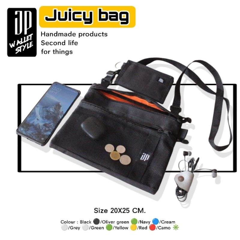 Juicy bag L , Style Outdoor ,กระเป๋าสะพายข้าง แฮนด์เมด
