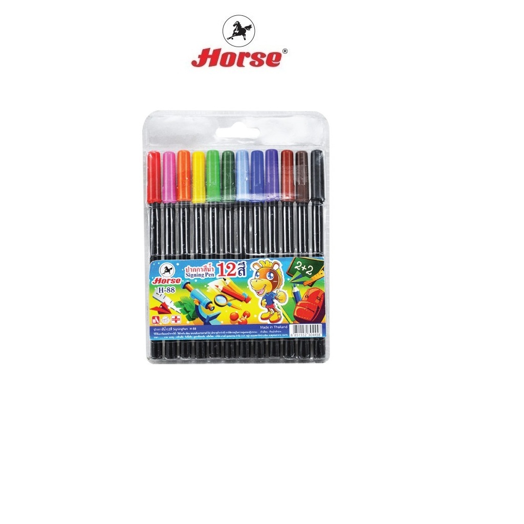 HORSE ปากกาสีน้ำ H-99 ชุด 12สี ตราม้า จำนวน 1 ชุด
