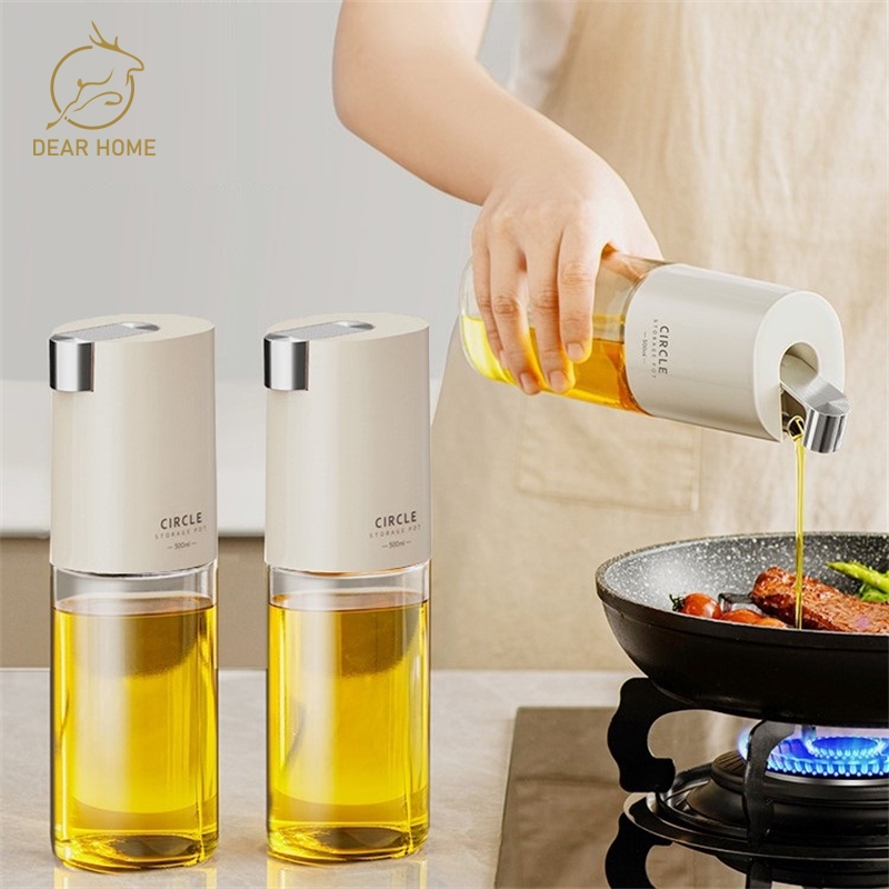 Dear Home ขวดใส่น้ํามัน ขวดใส่ซอส  เหยือกน้ำมันฝาเปิด-ปิดอัตโนมัติ 500 ml ทนความร้อนสูง