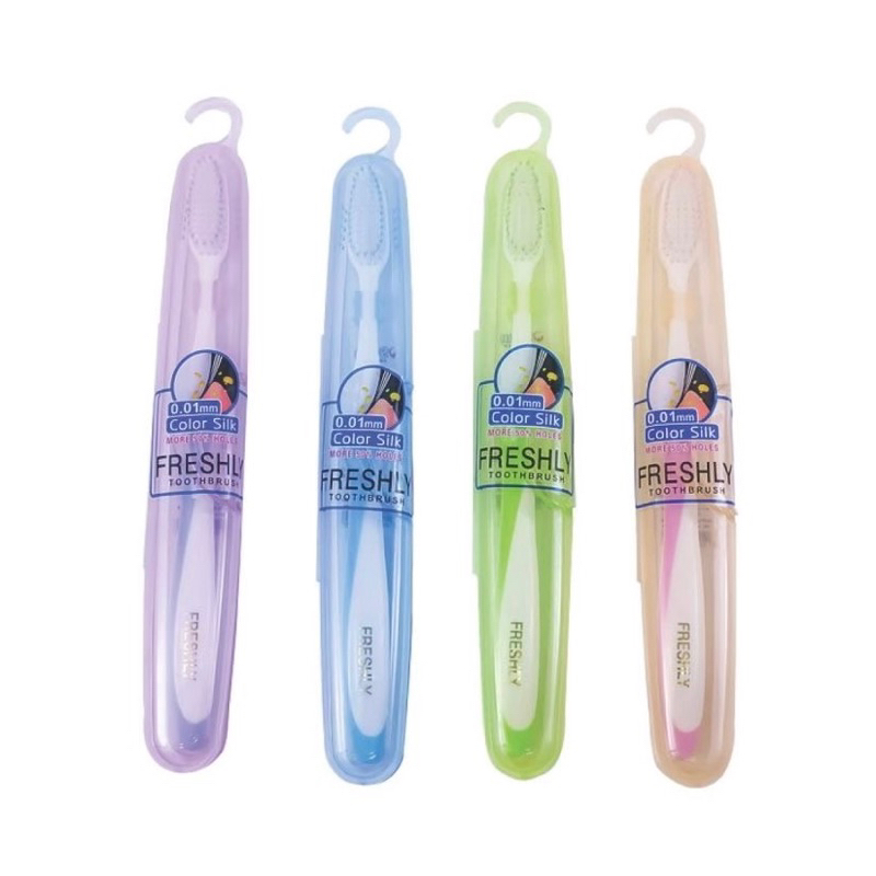 Freshly เฟรชลี่ แปรงสีฟัน ขนแปรง0.01mm 2600เส้น 1ด้าม(คละสี) #636