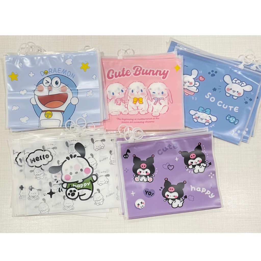 ถุงซิปพลาสติก ใส่ของจุกจิก ใส่ดินสอ ลายการ์ตูน 5ใบ/pack - รูปที่ 2