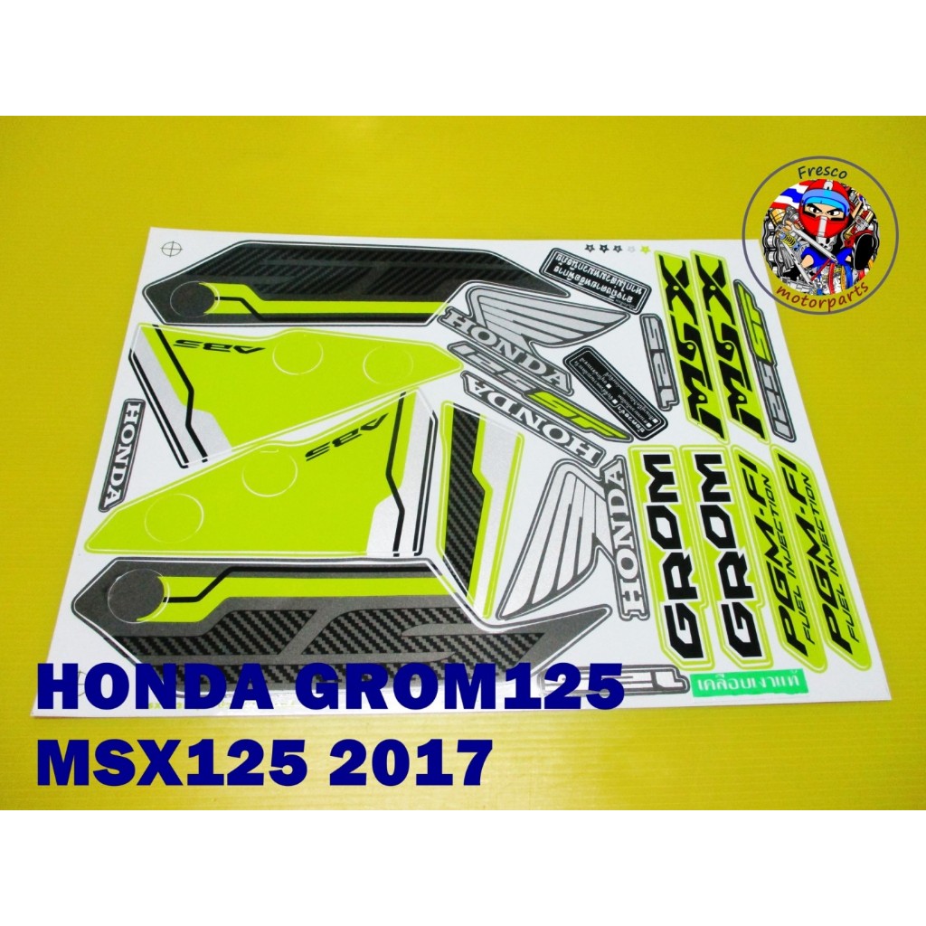 สติ๊กเกอร์ HONDA GROM 125 MSX 125 GROM MSX 2017 STICKER “GREEN-BLACK”