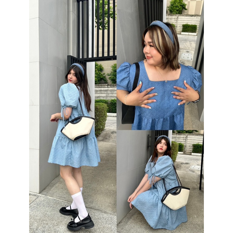 CurveG Bubbly Blue Dress เดรสยีนส์