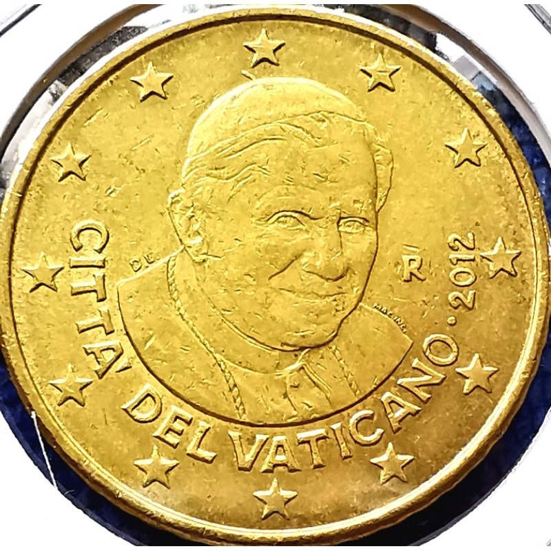 เหรียญ​ยูโร​ วาติกัน​ Vatican, 50 Euro​Cent, (Pope Benedict XVI),​ #​3270, ใช้แล้ว