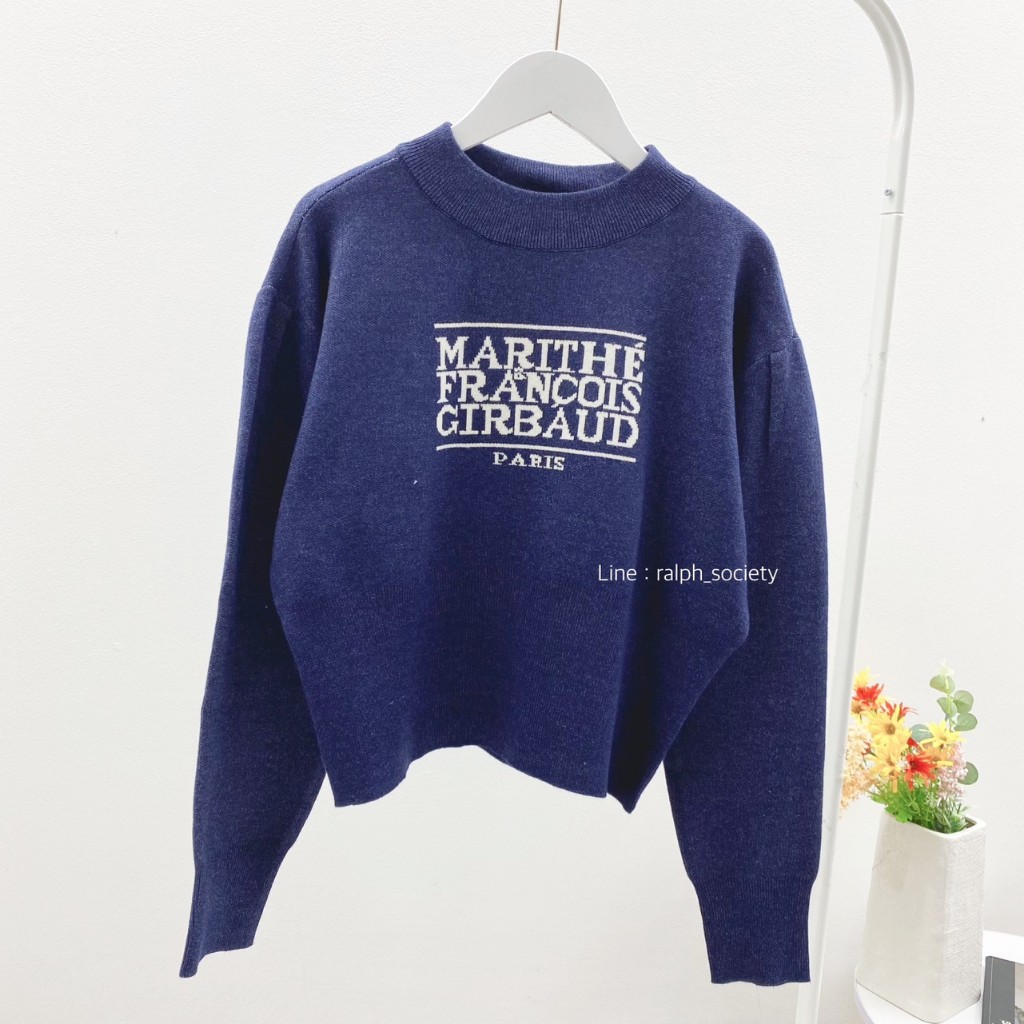 Marithe W Classic LOGO cropped Knit