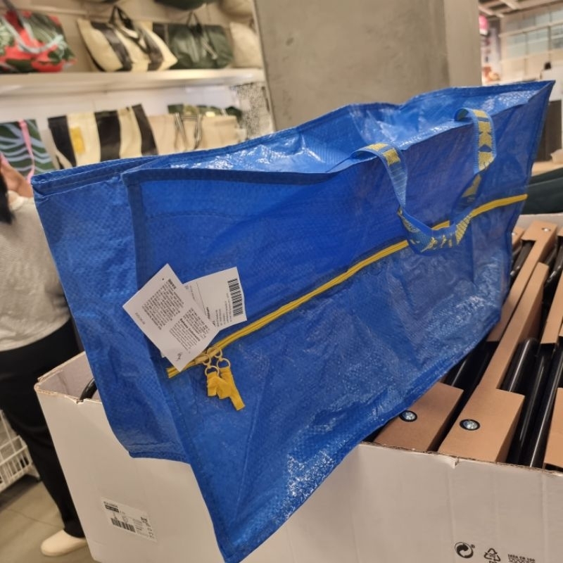 [IKEAแท้] พร้อมส่ง กระเป๋า ขนาด 76 ลิตร มีซิปอย่างดี ทนทาน