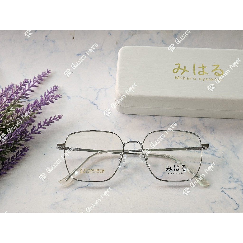 กรอบสายตาญี่ปุ่น みはる (Miharu) Titanium รุ่น M8114 พร้อมเลนส์ตัดแสงสีฟ้า 🎁 ส่งฟรี 🎁