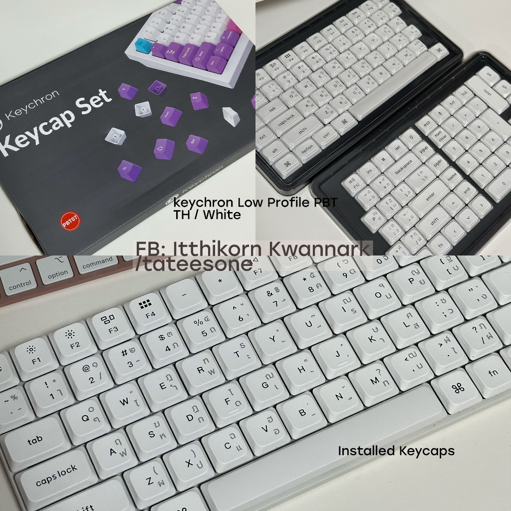 [ส่งต่อ] Keychron Low Profile PBT TH/White Keycap คีย์แคปไทยสีขาว