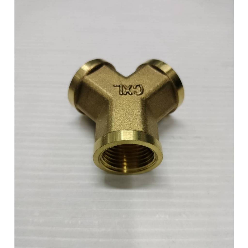 ข้อต่อทองเหลืองเกลียวใน 3 ด้านแบบตัว Y